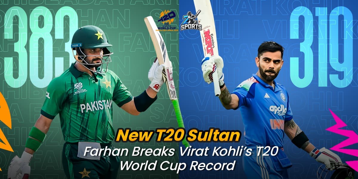 New T20 Sultan: Sahibzada Farhan Breaks Virat Kohli’s T20 World Cup Record | 383 Runs