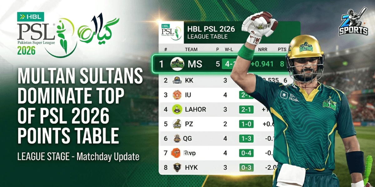 Multan Sultans Dominate Top of PSL 2026 Points Table