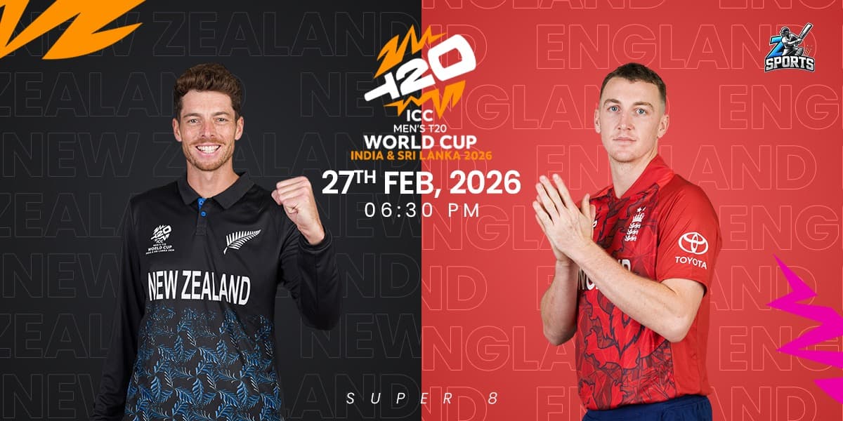 England vs New Zealand - T20 World Cup 2026 Super 8 Match 49