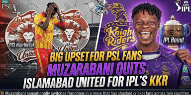 An image showing Blessing Muzarabani switching from Islamabad United (PSL) to Kolkata Knight Riders