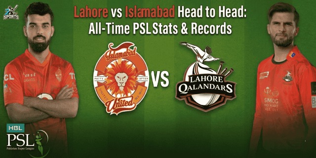 Lahore vs Islamabad Head to Head All-Time PSL Stats & Records