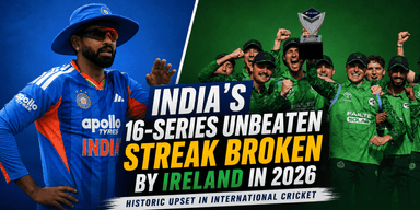 India's 16-Series Unbeaten Streak Broken by Ireland in 2026